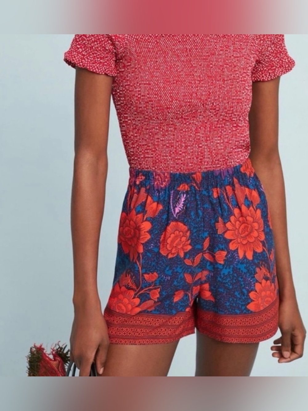 Anthropologie Ett:Twa Floral Pull-On Shorts Size S